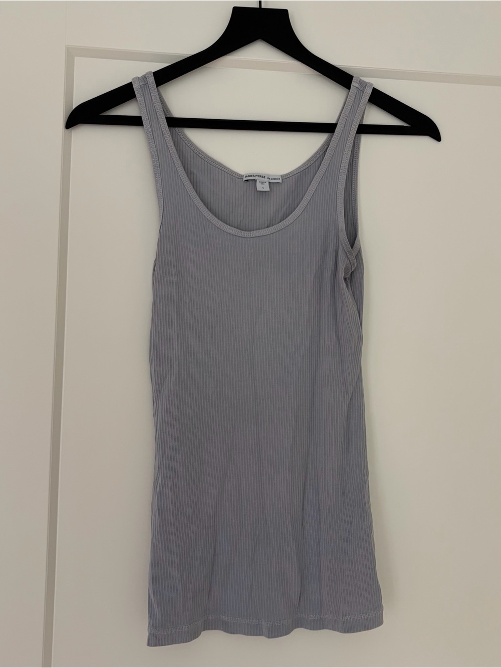 James Perse the Daily ribbed stretch-cotton tank top Grayish Blue